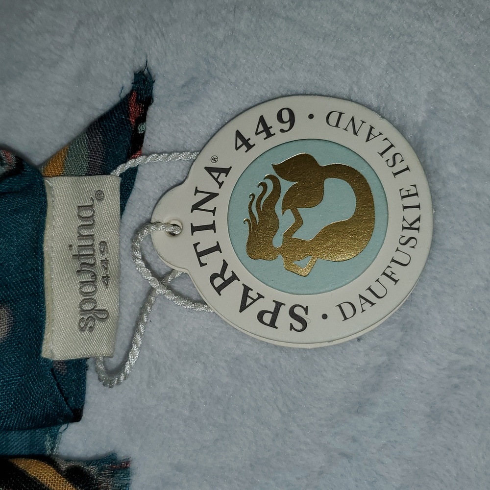 NWT Spartina Mystic Mermaid Scarf Linen Blend - Picture 4 of 6
